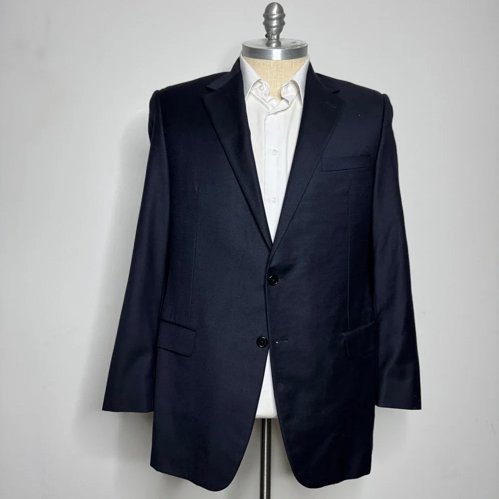 Hickey Freeman for Nordstrom 100%‎ Worsted Wool Navy Blazer 44L Ing Loro Piana